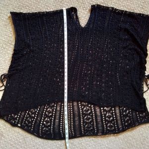 KNITTED SHAWL, ONE SIZE, ADJUSTABLE SIDES